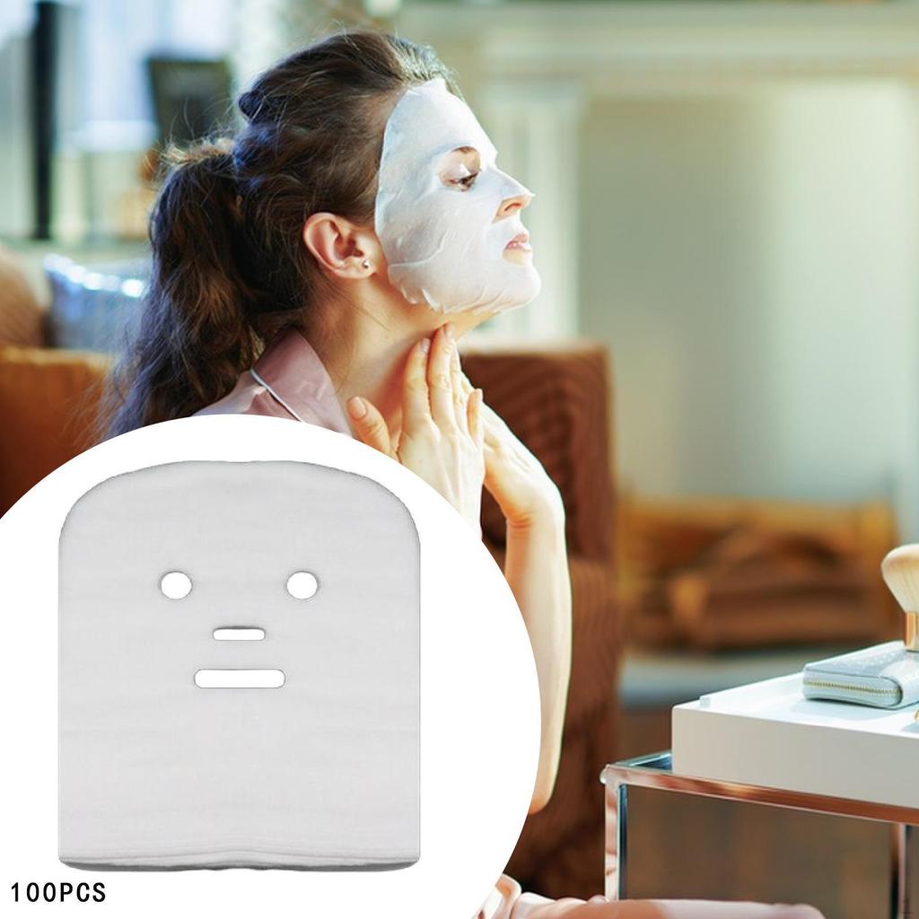 100 Pieces Gauze Face Mask Pads Paper Sheet Soft Breathable with Mesh Cotton Facial