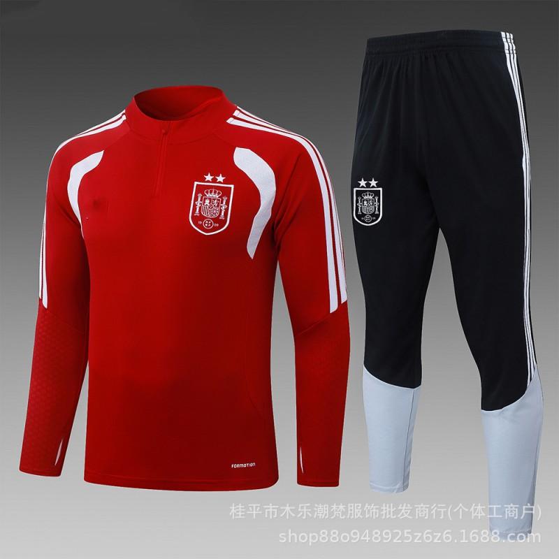 26/27 Season Spain Miami Marseille Training Top Long Sleeve Half Zip Tracksuit Kids Adult Football Jersey Fall Winter