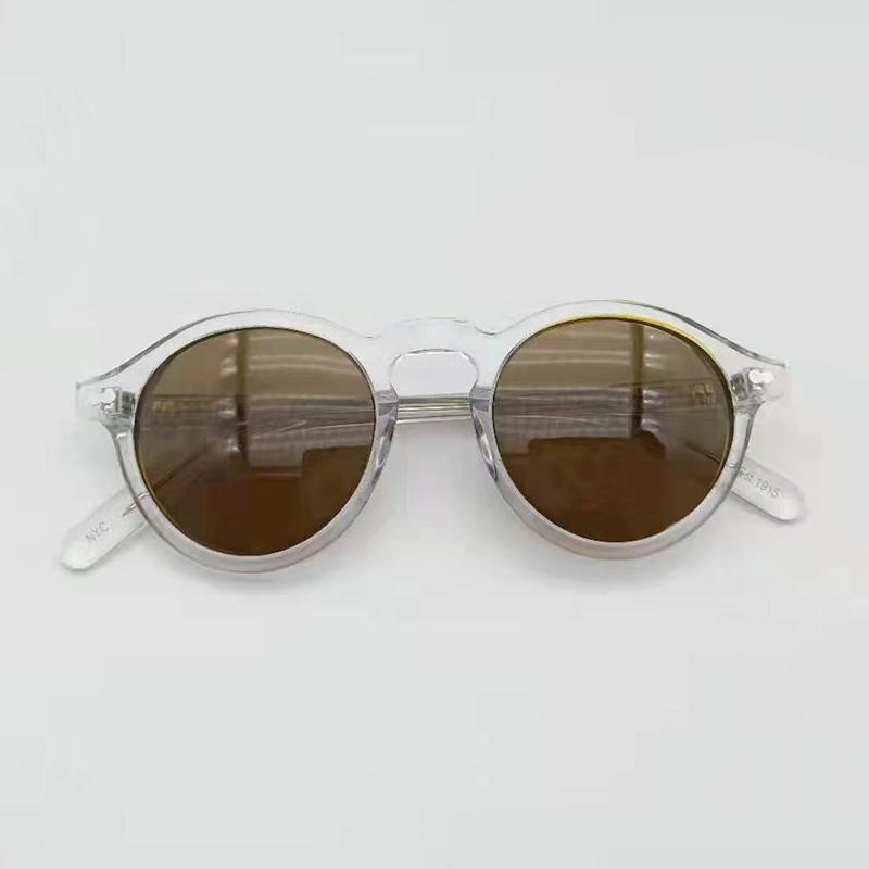 Óculos de Sol Lemtosh Homem Johnny Depp Óculos de Sol Polarizados Mulher Marca de Luxo Vintage Armação Redonda de Acetato Sombra de Motorista No Box