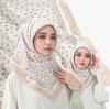 110Cm Digital Print Floral Muslim Hijabs For Women Square Scarf Tudung Malaysia Popular Premium Cotton Voile Foulard Headscarf