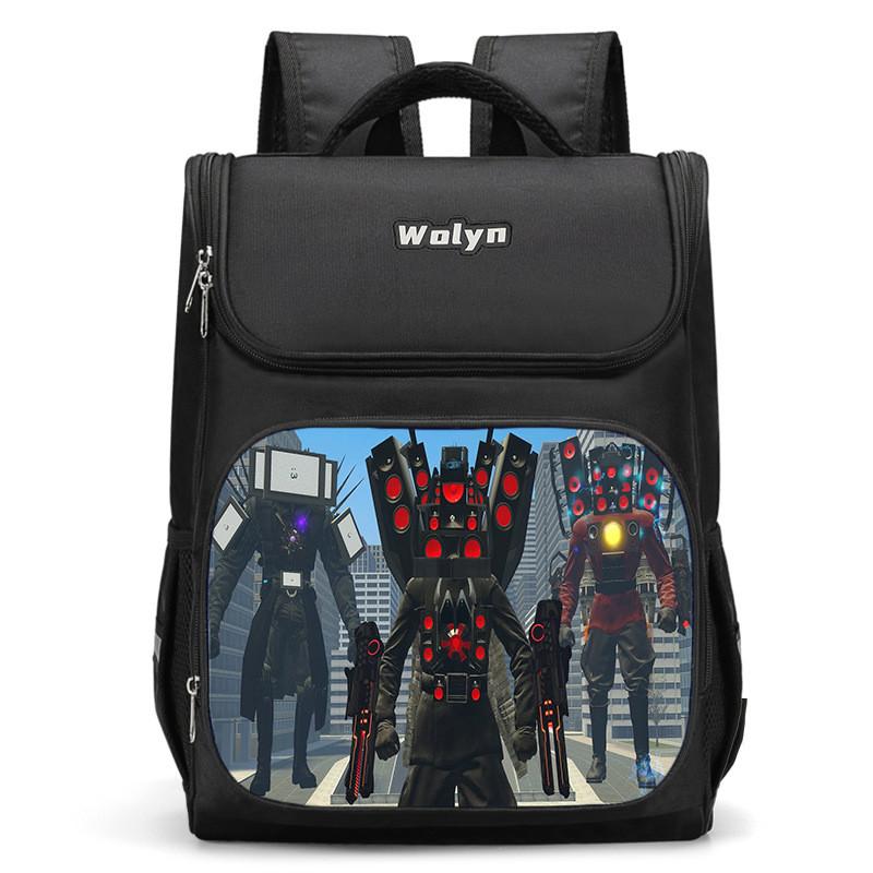 

New Titan Clockman Backpack With Sword Design For School Use Large Capacity Style O,Small