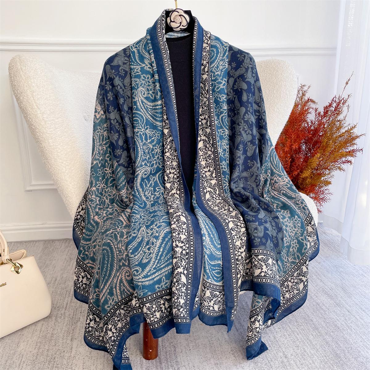

2025 Bohemia Styles Luxury Designer Ladies Women Scarf Female Ventilate Cotton Linen Shawl Four Seasons Muslim Hijab 88*180cm 88x180cm