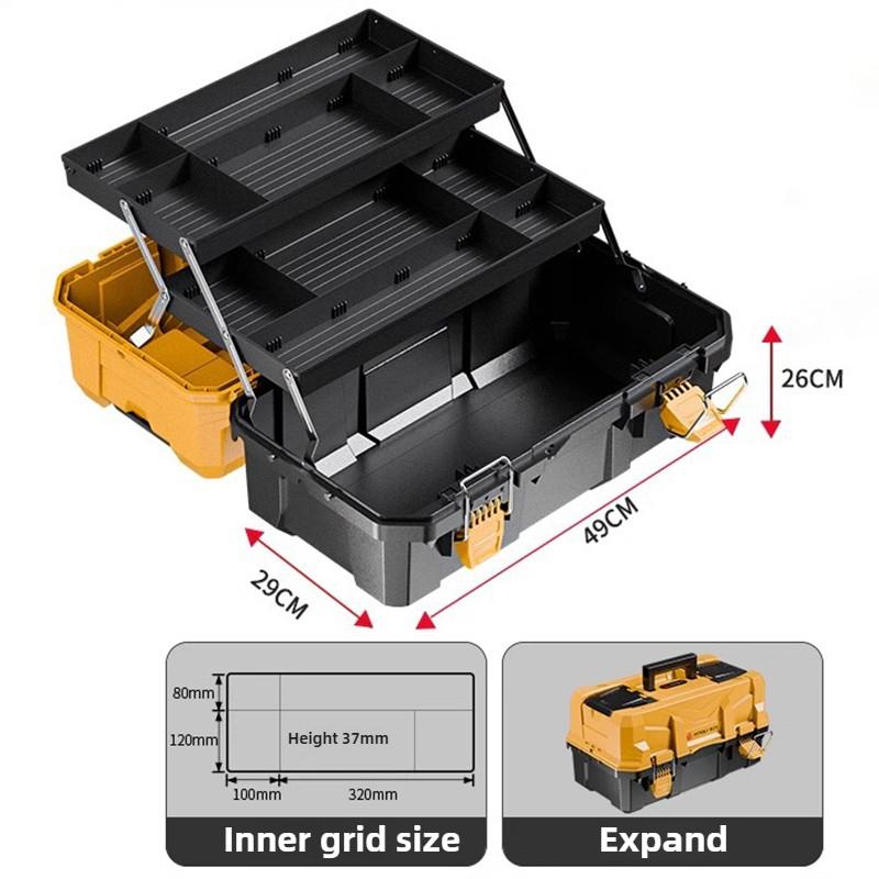 Folding Tool Box Industrial Hardware Tools Storage Box Large Capacity Multi-function Tool Case Multi-Layer Tools Organizer