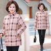 Women's Autumn and Winter Clothes Plaid Velvet and Cotton Warm Cotton-padded Clothes Stand-up Collar Thickened Cotton-padded Jacket Women