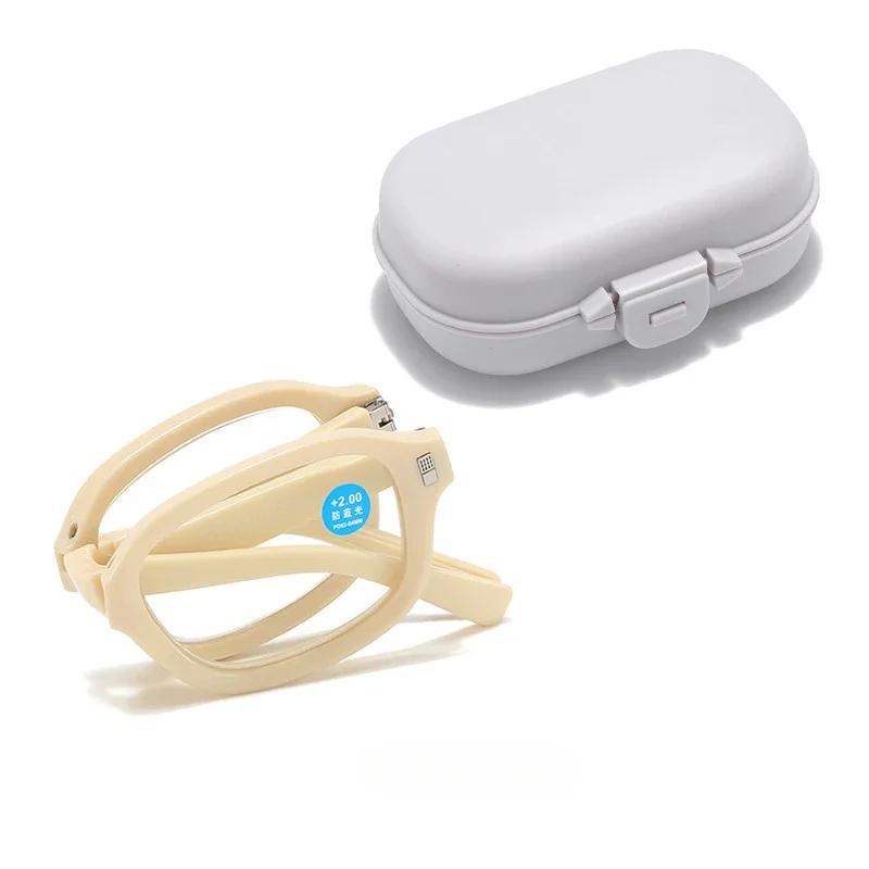 

Портативные очки для пресбиопии с изменяющим цвет, для улицы, фотохромные очки высокой четкости, винтажные складные очки для чтения 4.0