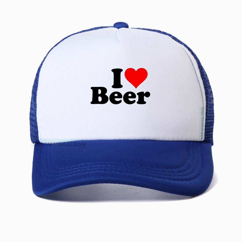 New Arrival I Love Beer Heartbeat Beer Graphic Printed Baseball Cap Casual Fashion Harajuku Man Breathable Snapback Hat
