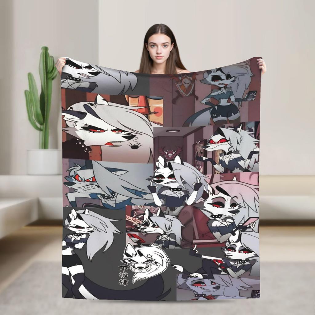 Super Soft Blanket Kids Camping Helluva Boss Loona (1) Throw Blanket  Flannel Bedspread For Living Room Fluffy Sofa Bed Cover