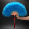 Elegant Folding Fan White Feather Fan for Women Chinese Knot Hand Fan Fairy Girl Dance Wedding Party Decorations