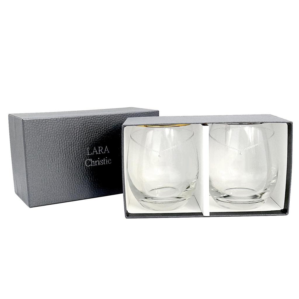 LARA Christie Platinum and Gold Rimmed Tumbler (Pair) (lh-84-0001p)