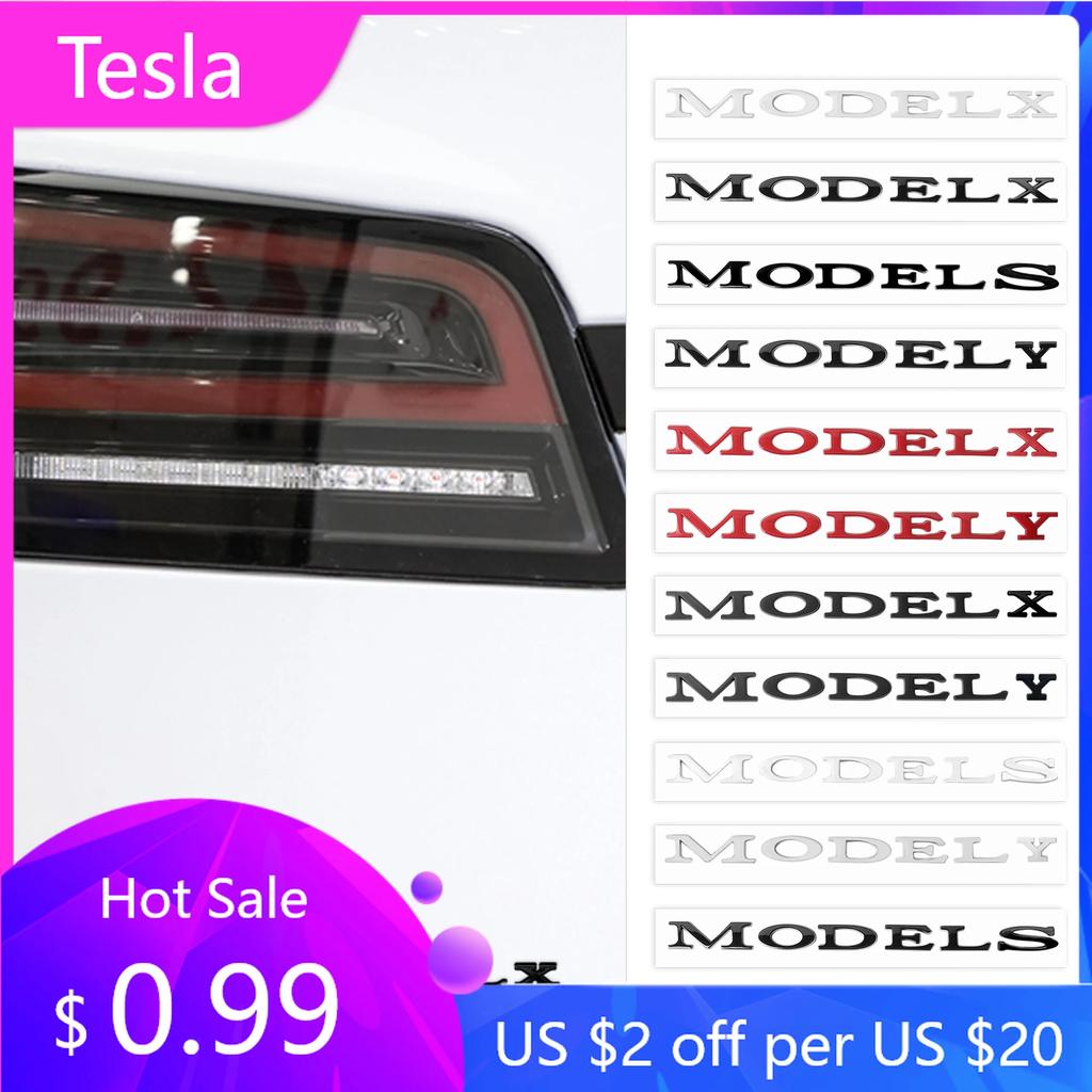 Car Sticker 2025 New Tesla Car Tailgate Trunk Engine Cover Decals ABS Emblem Badge Rear Stickers For Tesla Model Y Model S X  Au