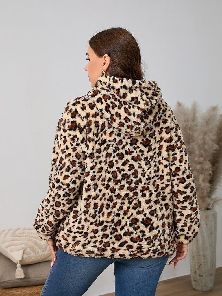 Plus Size Women's Oversized Long Sleeve Fleece Hoodie