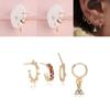 Elegant Alloy Rhinestone Hoop Earrings Set Four Piece Chic Fashion Jewelry