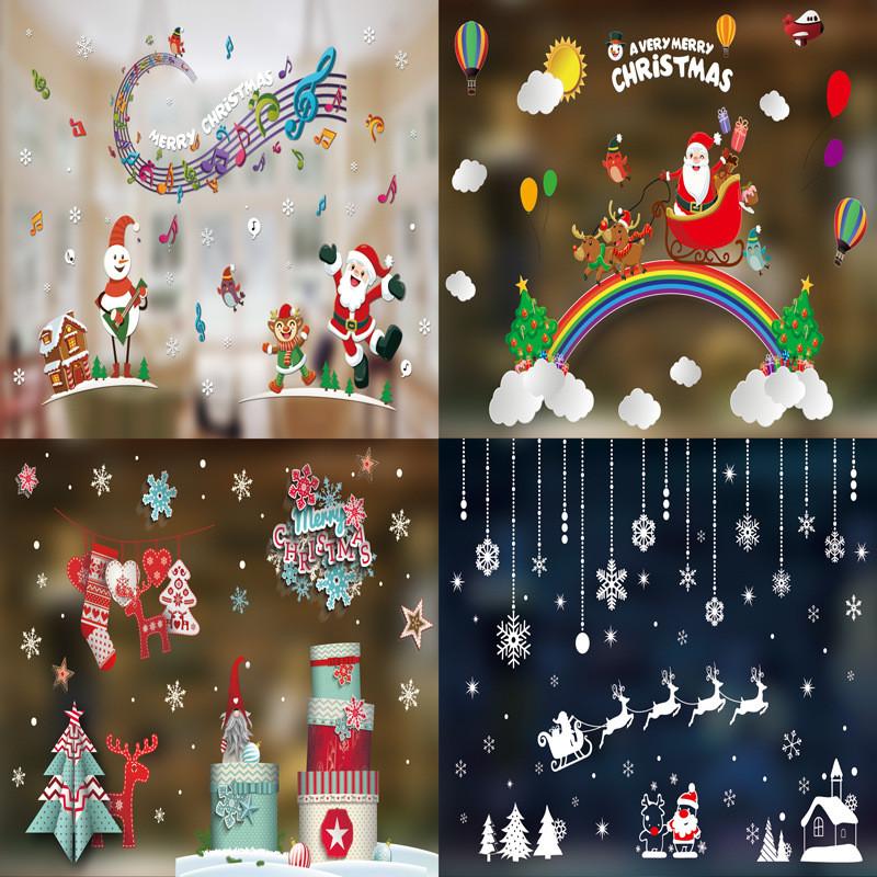 Christmas Large Festive Static Window Stickers Pvc Cling Decorations For Joyful Holiday Spirit