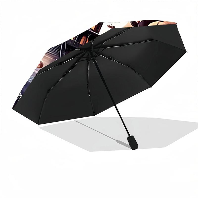 1pc Halloween Haunted Castle Auto Folding Umbrella, Sturdy And Durable Automatic Folding Umbrella with 8 Ribs, Convenient for Outdoor Use139