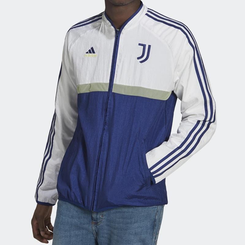 adidas Soccer/Football Sports Contrasting Colors Woven Logo Jacket 21-22 Season Juventus White Men's GR2900