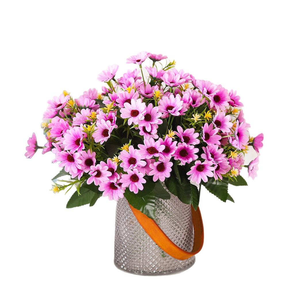 Fresh Purple Artificial Daisy Arrangement, Fake Flowers for Home Table Decor