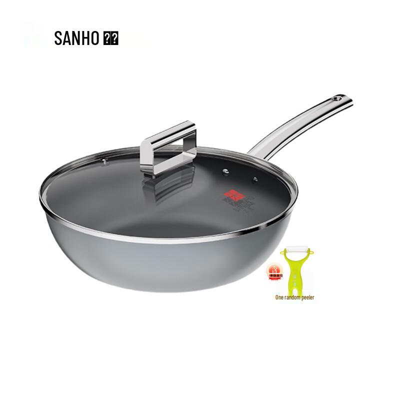 

Sanhe 32cm Diamond Titanium Ceramic Non-stick Wok with Lid