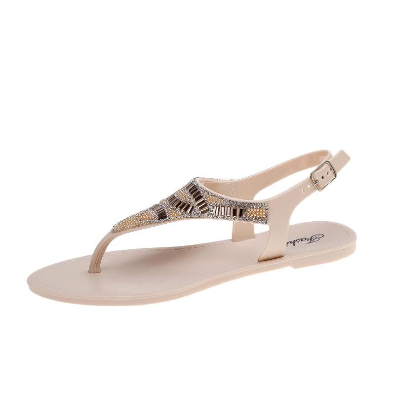 

2025 NEW Outdoor Leisure Elegant Women s Beach Vacation Shoes Summer New Designer Flat Non-slip Breathable Sandals 41 абрикосовый