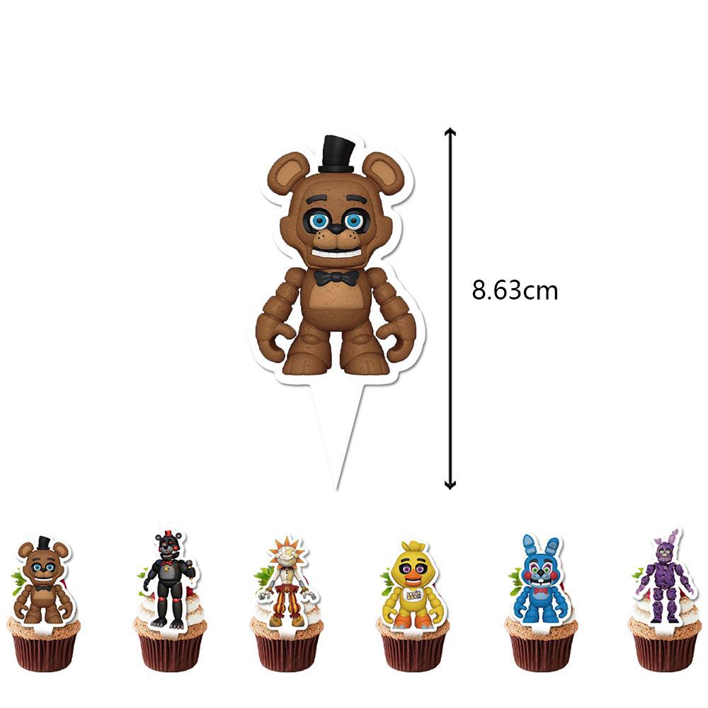 34 peças Suprimentos de Festa Five Nights at Freddy's incluem Topper de Bolo Balão Banner