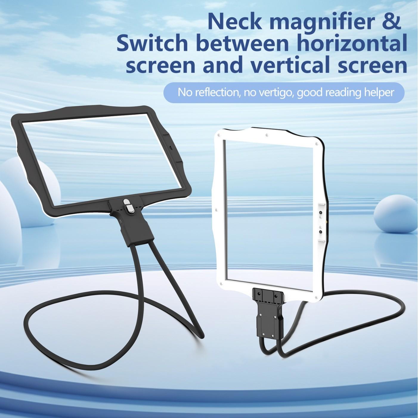 

Reading Magnifying Glass with Switchable Horizontal and Vertical Screens, Detachable Rechargeable Vision Aid білий