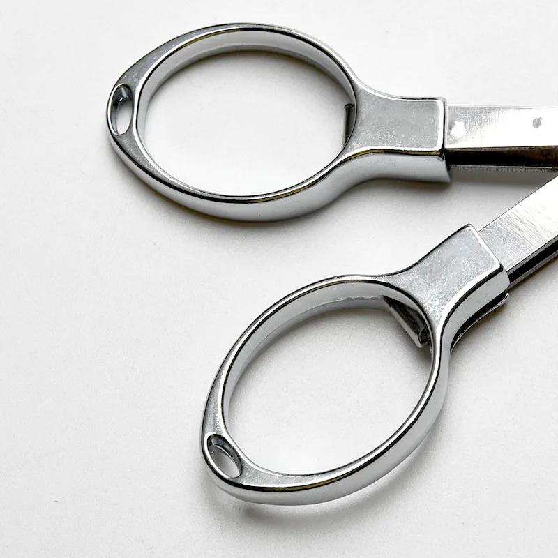 Mini Foldable Scissors Plastic Handle Portable Embroidery Sewing Scissors Fishing Line Cutter DIY Handmade Craft Cutting Tool