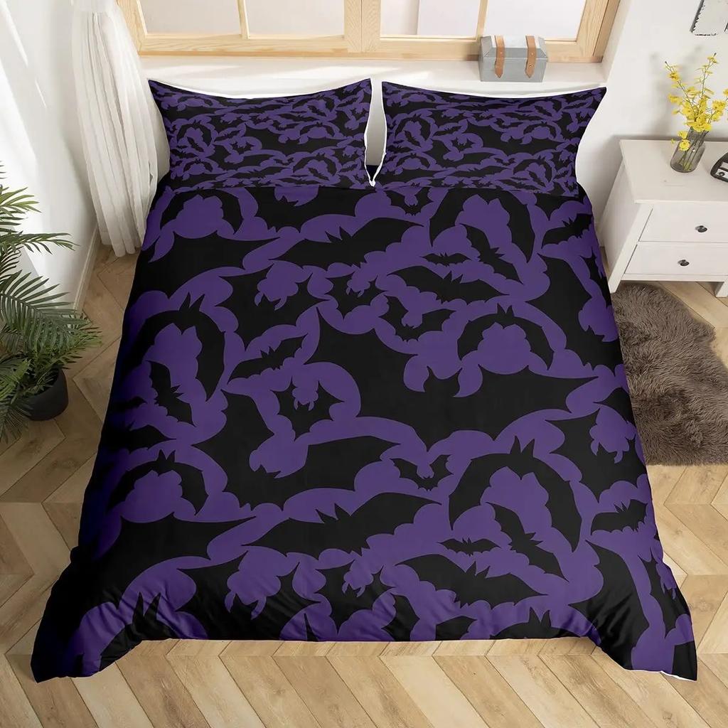 Fledermaus Bettwäsche-Set Gotischer Stil Wildtier Bettbezug für Kinder Jungen Mädchen Teenager Schlafzimmer Dekoration Full Queen King Bettwäsche-Set