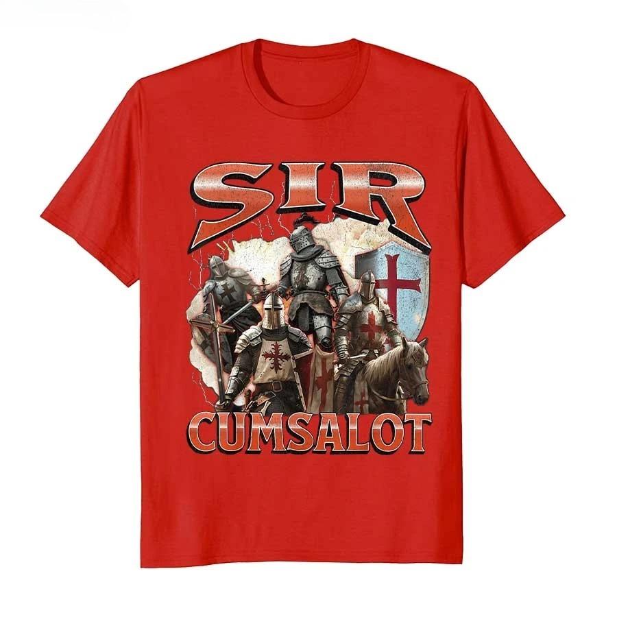 Sir Cumsalot Funny Offensive Knight Meme Bootleg Graphic Tshirt For Unisex Unisex T Shirts Short Sleeve Tops P884