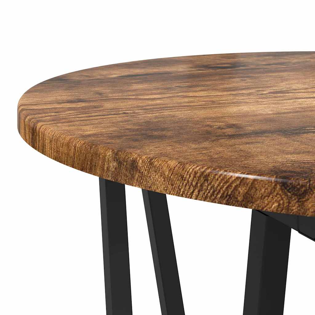 Side Table Set 2 pcs Smoked Oak and Black