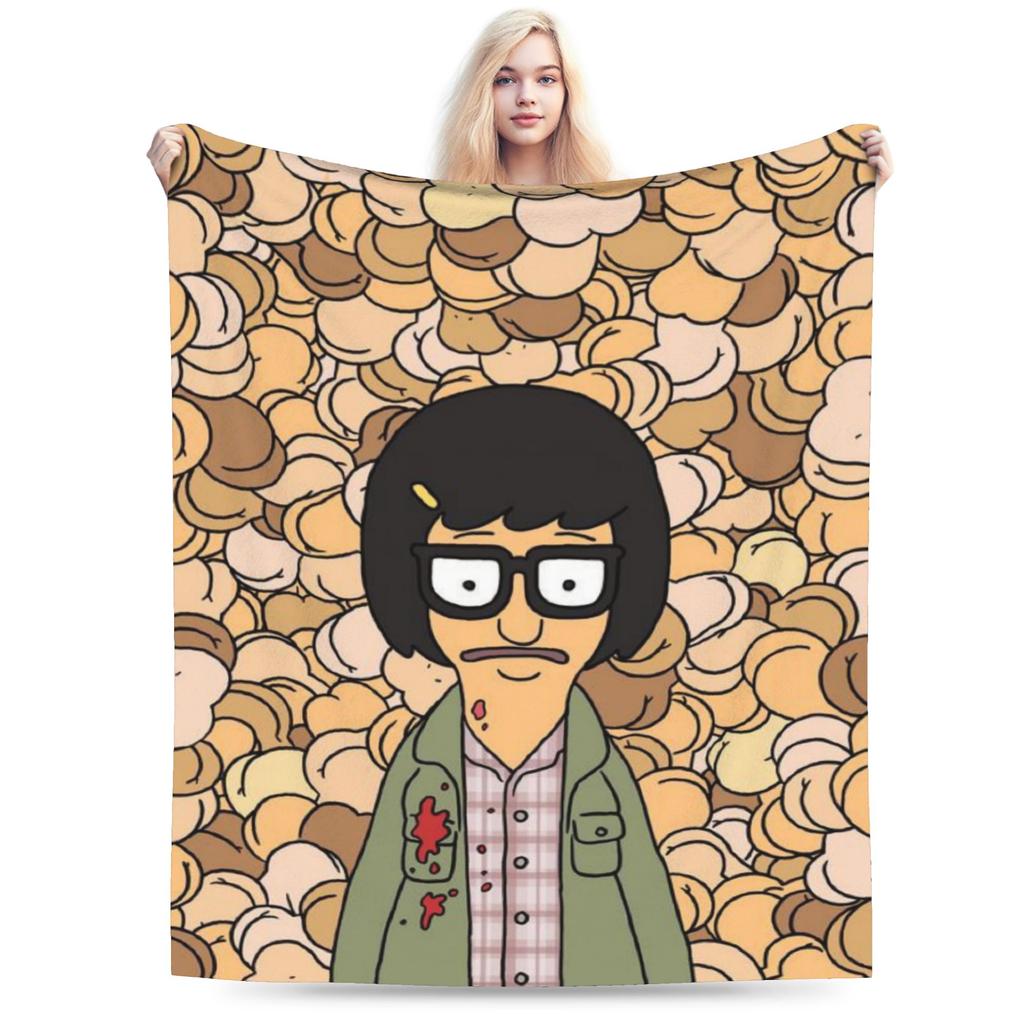Gemütliche Bobs Lustige B-Burger Decke Merch Heimdeko Überwurfdecken Ultra-Weiches Fleece für Reisen