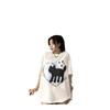 Guochao T-shirt Women's Oversize Summer New Cat Print Couple Short-sleeved Loose Cotton T-shirt Top Ins