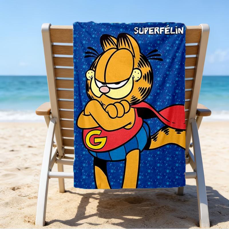 Ultra-Soft Beach Towel with Garfield Theme,Ideal for Pool - Camping, Diving - Perfect Travel Essential, Vibrant Beach Towel.