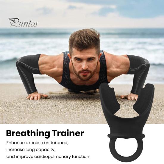 Přenosný dechový trenažér s prstovým kroužkem Nastavitelný odpor Muži Ženy Orální svaly Cvičebnice Kapacita plic Trénink břišního dýchání