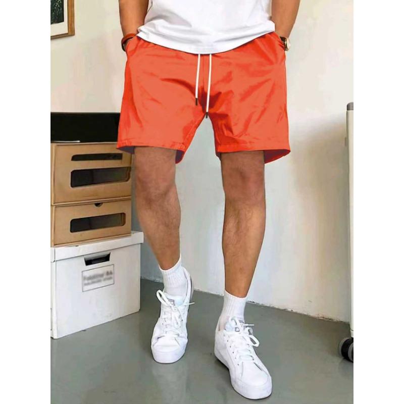 Men's Summer Solid White Casual Shorts Drawstring Waist Lightweight Beach Shorts