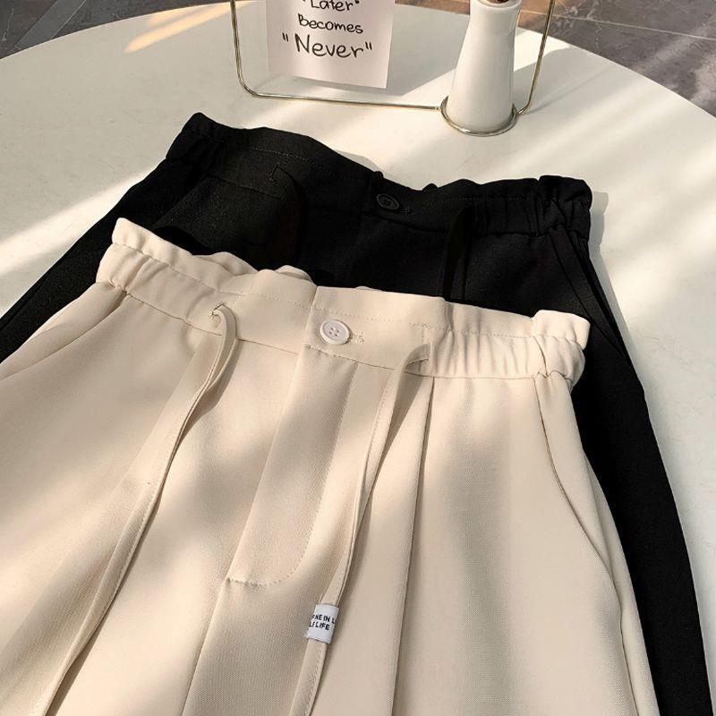 

Plus Size Women s High-Waisted Ice Silk Wide-Leg Pants - Winter Casual Style 3XL (suggested for 100-122 kg) брудно-білий