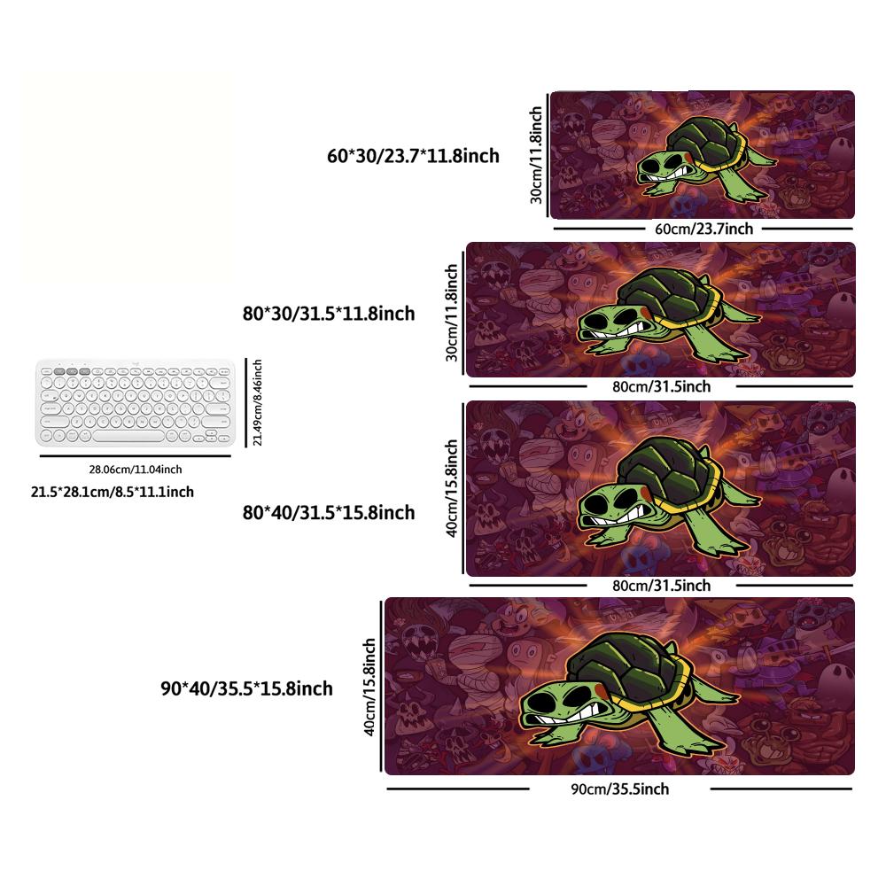 Cartoon Fantasy Mousepad XXL Angry Blue Rat Deskpad Non‑Slip Rubber Dark Monster Villain Art Game Keyboard Mats Gamer Desk Mats
