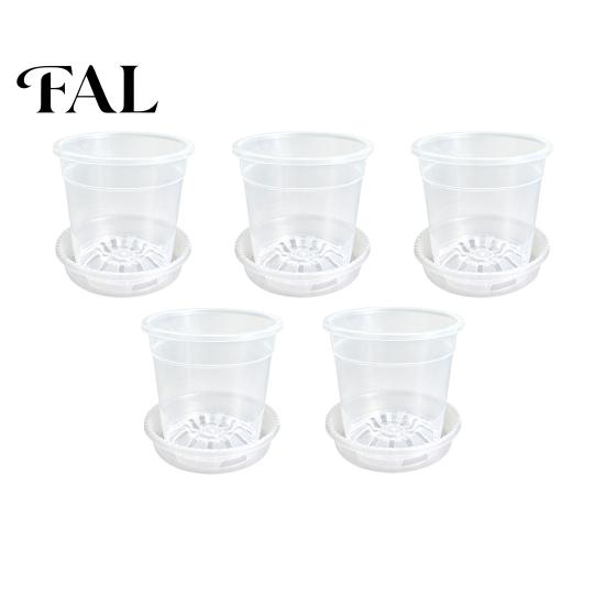 Breathable Plant Pots for Rootlets Clear Plastic Orchid Pot with Saucer, Compression Resistant Basins Drainage Holes, Ventilated Flower Rose,
