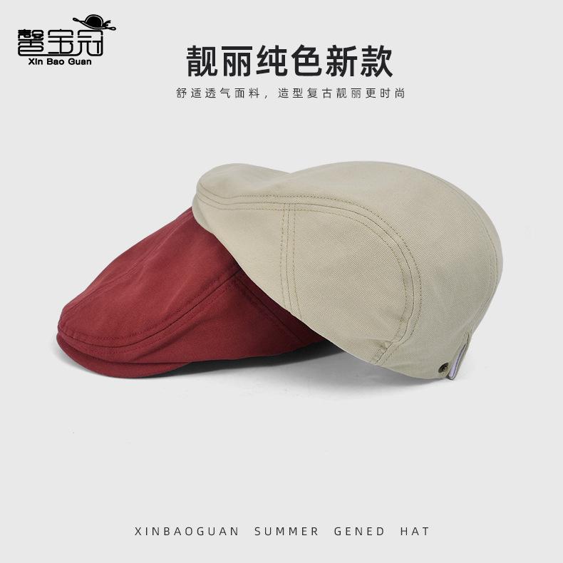 British Retro Forward Hat Men's and Women's Outdoor Leisure Versatile Duck Tongue Sunshade Sun Protection Hat Literary Painter Beret