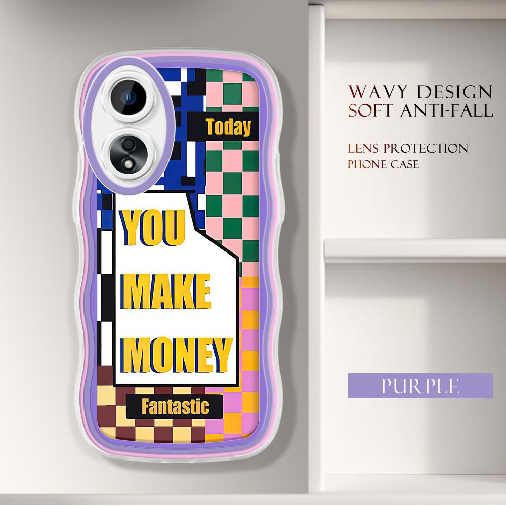 

Модний м який хвилястий чохол для телефону з мультяшним візерунком Захист камери Ударостійкий чохол для мобільного телефону для OPPO Realme OnePlus OPPO Reno5 Lite