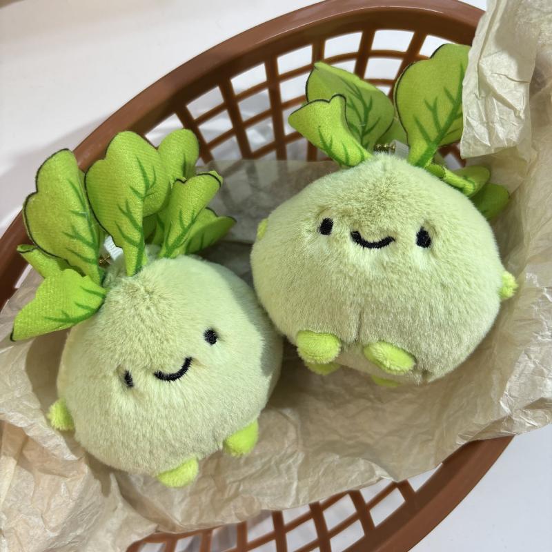 Japanese Cartoon Cabbage Plush Toy Pendant Keychain Creative Simulation Vegetable Plush Toy Bag Decor Keychain Cute Gift