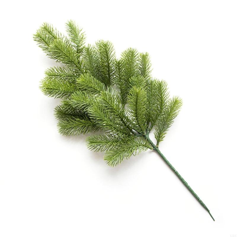 Christmas Artificial Leaves Simulation Pine Tree Branch for DIY Flower Arrangement Home Decoration Simulated Leaves X3UC