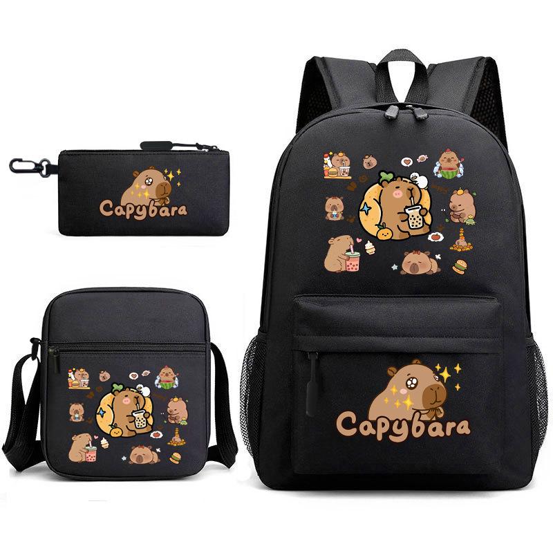 3-teiliges Schulrucksack-Set für Schüler Große Kapazität Oxford-Stoff Schultasche mit Schultergurt und Federmäppchen