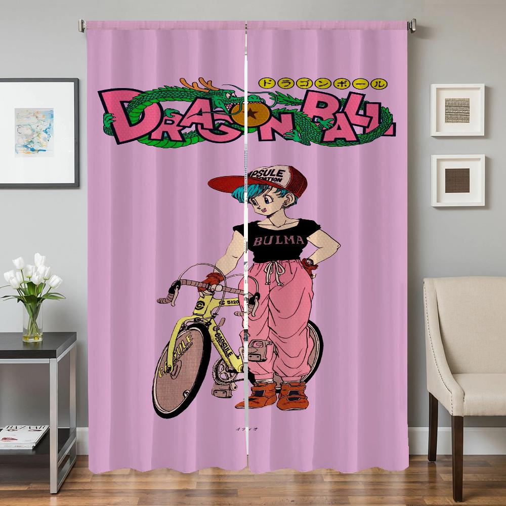 Zasłony okienne kuchenne do salonu 2 sztuki Zasłony zaciemniające Zasłona drzwiowa D-dragon ball-l Przegroda Dekoracja sypialni