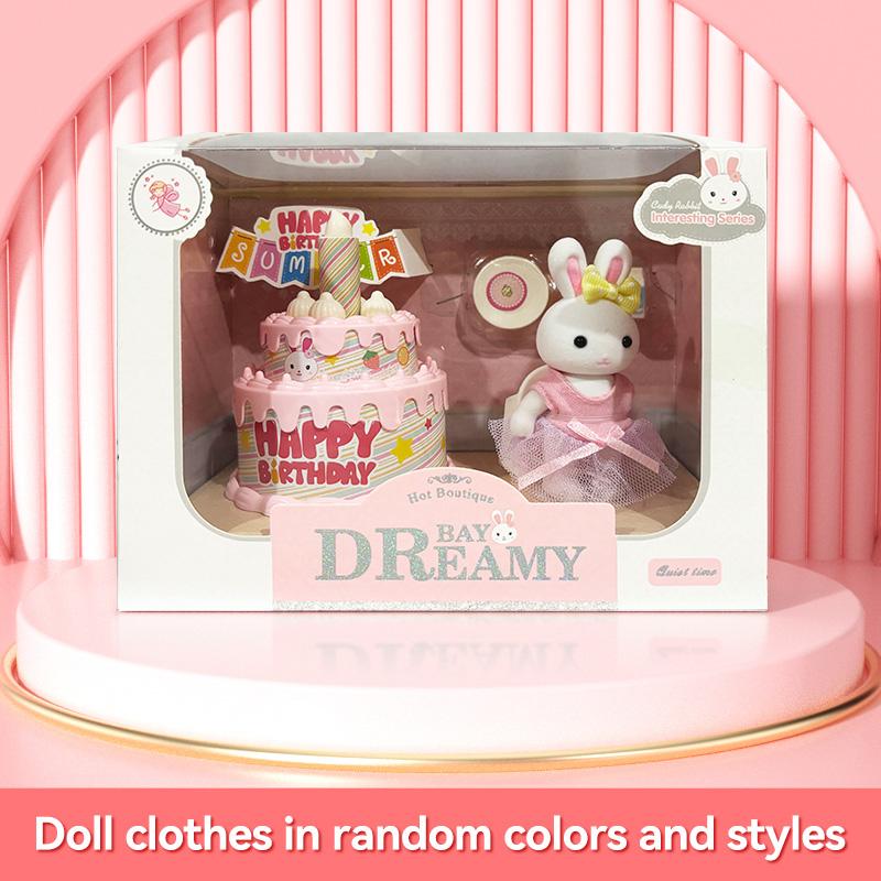 Little Rabbit Dresser Lovely Scene Play Toys Simulation Modelling Children Birthday Gift Indoor Parent-Child Interaction