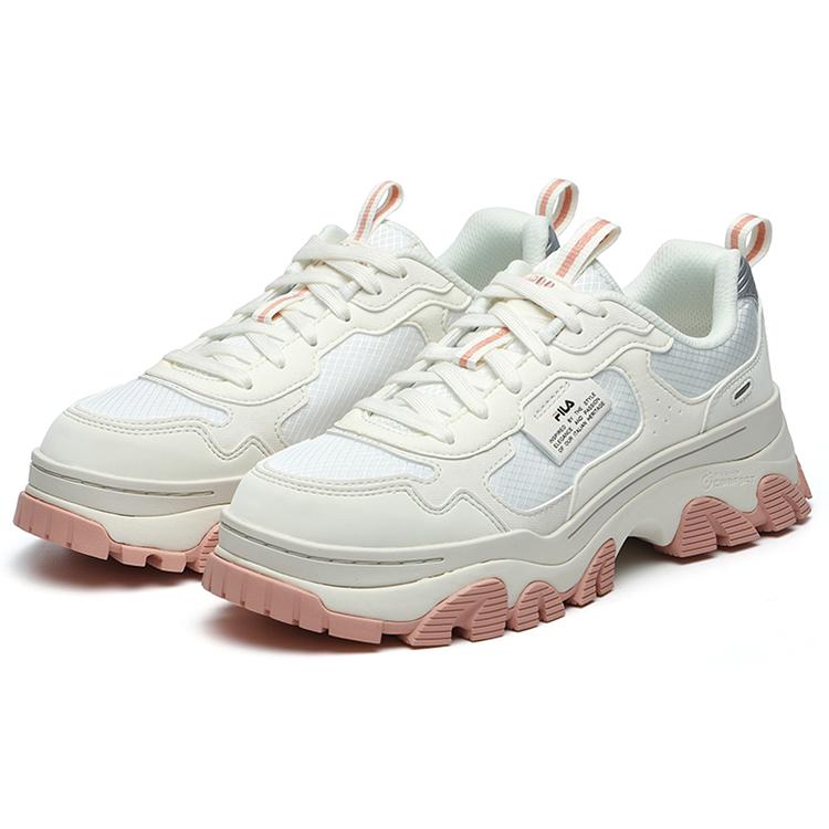 Fila HIKE Textile, Synthetic Leather Low Top Chunky Sneakers Women's Pink White F12W144132FSW