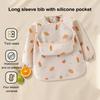 Baby Smock Bib Soft Full Sleeve Adjustable Weaning Smock Full Sleeve Toddler Eating Shirt Bibs for 6-36 Months Kids Girls Boys