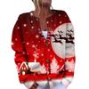 Women's Fashion Christmas Printed Long Sleeve Knitted Cardigan Button Down Jacket