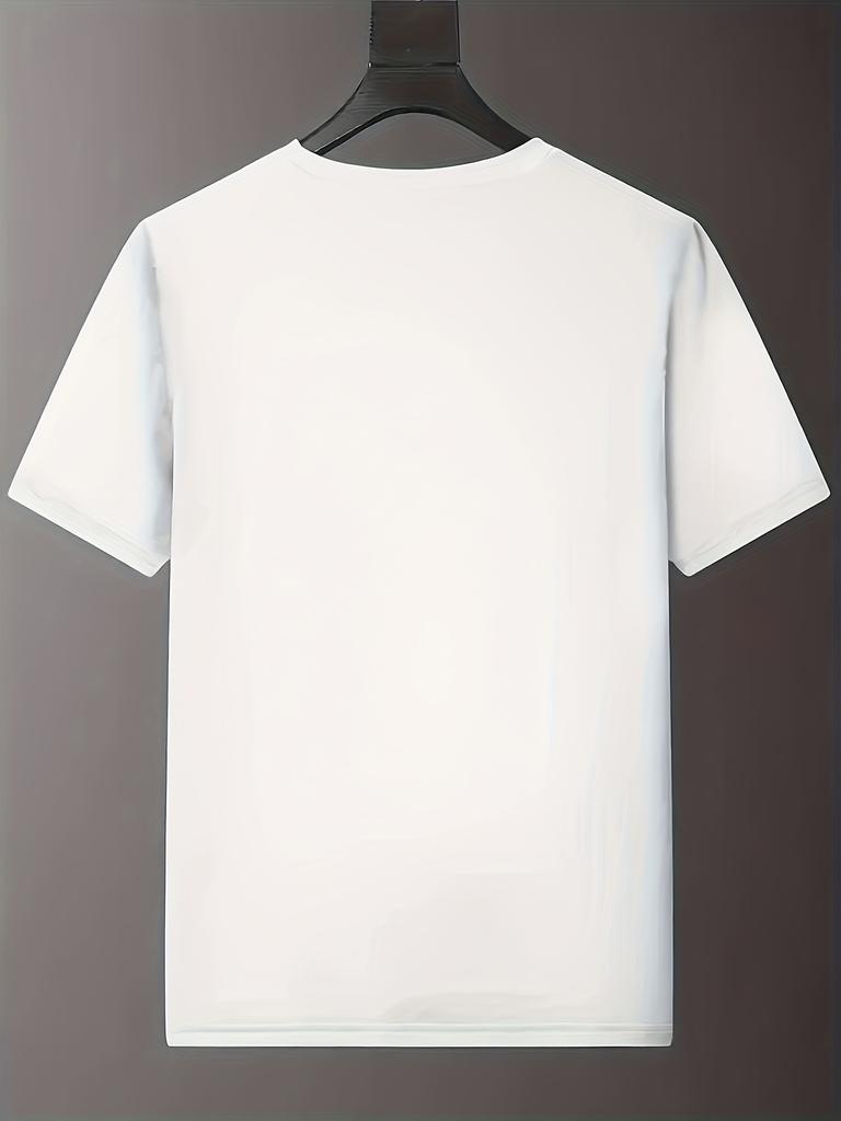 Casual Loose-Fit Men's T-Shirt with Ch!o Letter Print, Simple and Stylish Top