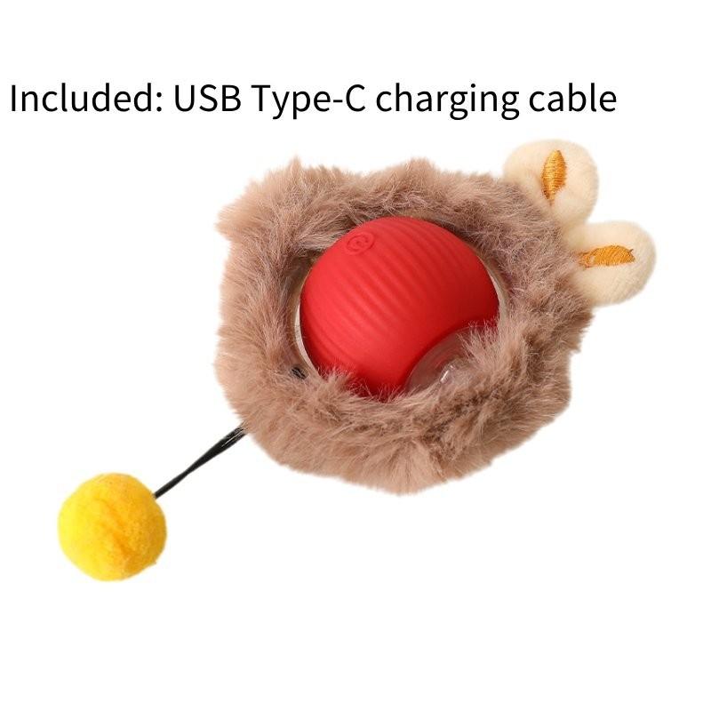

Тип C Перезаряжаемый Кошачий Свет Игрушка Плюшевый Мяч Интеллектуальные Перекатывающиеся Игрушки для Питомцев