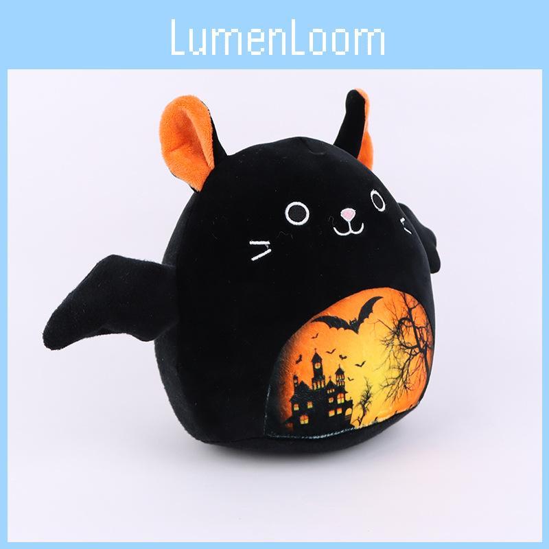 Print Cat Halloween Bat Plush Toy Animal Stuffed Doll Gift Home Decorations 32cm