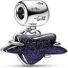 Celestial Galaxy Star Murano Dangle Charm - Compatible with Moments Bracelets - Sterling Silver & CZ, Women's Jewelry Gift (No Box)